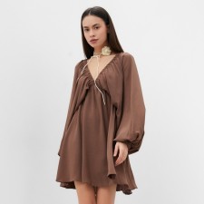 Women's dress MIST with a deep neckline river. 42, brown