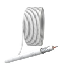 Coaxial cable RG-6U, 75 Ohms, CCS/(braid AL 48%), PVC, white color, 100 m bay, Simple