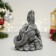 Piggy bank "Dragon on money" Gray stone, 18cm