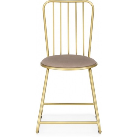 Stol on a metal frame lyrion metal/velor, gold/beige 44x52x86 cm-1