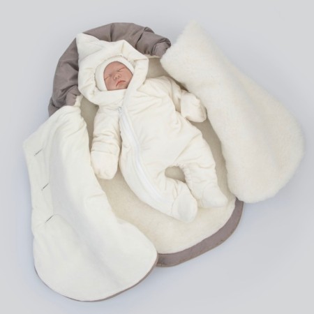 Set for discharge Winter Kinderlitto Velvet, 5 items, height 56-62 cm, gray-beige color-5