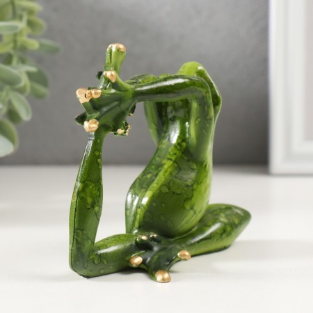 Souvenir Polystone "Frog - Yoga" 9.5x6x11 cm-1