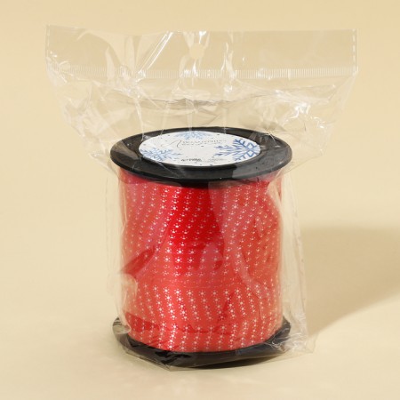 Ribbon for decor and gifts "Snowflakes", red, 0.5 cm × 200m-4
