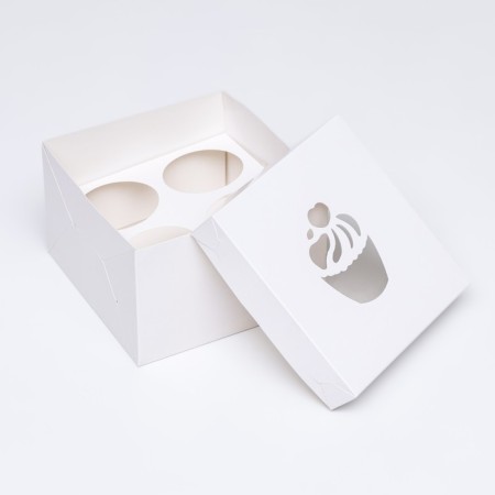 Box for 4 cupcake, white, 15 x 15 x 10 cm-3