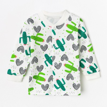 Nursery blouse, white color/cacti, height 68 cm