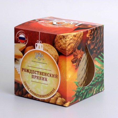 Aromatic candle in a glass "Christmas gingerbread", gift packaging, 8x8.5 cm, 30 hours-6