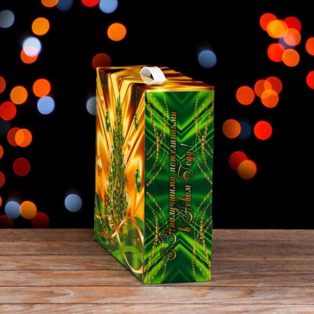 Gift box "Festive silk" in green 29 x 9 x 25 cm-2