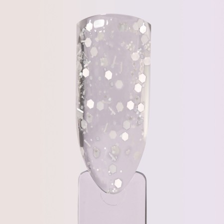 Heling gel, with sparkles, 3 phase, 15 g, led/uv, the color is transparent, white-7