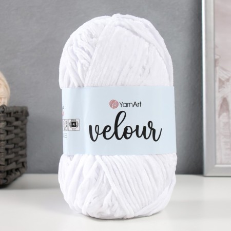 Yarn "Velour" 100% micropoliester 170m/100g (840 white)-1