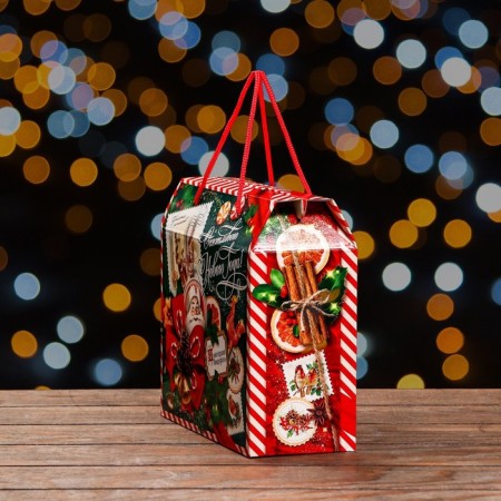 Gift Folding Box "Emerald Vintage" 23 x 10 x 22 cm-3