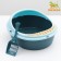 A rounded toilet round 48.2 x 40.5 x 25.5 cm, blue/blue