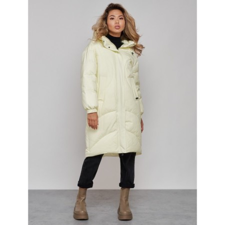 Coat insulated winter female, size 46, color light yellow-21