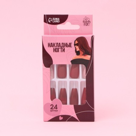 Falbings "Passion", 24 pcs, adhesive plates, ballerina shape, glossy color red/pink/silver-2