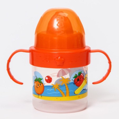 Children's player with solid nose "Fruit party", 150 ml., With handles, color orange color-7