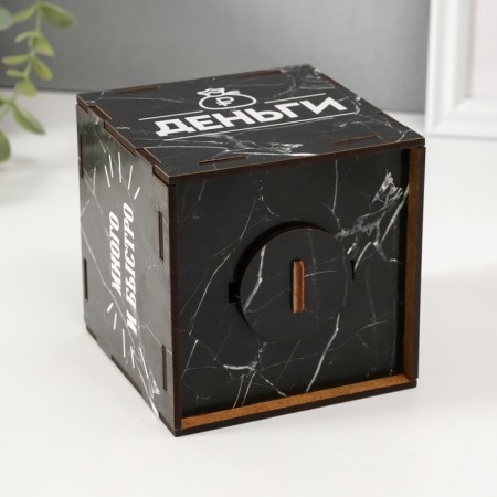 Piggy bank Cube "Money" 10x10x10 cm-5