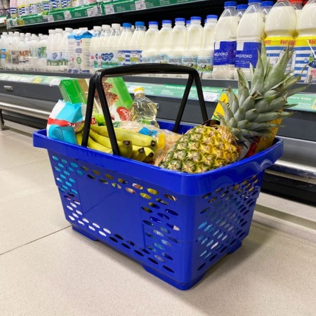 Basket plastic 28 l, 50 × 34 × 26 cm, blue color-2