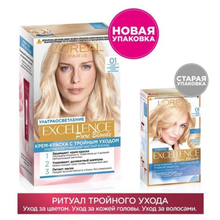 Hair Cream L’Oreal Excellence Pure Blonde, tone 01 Super-spacing greasy natural-9
