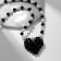Crystal pendant with Mallorca, wicker heart, black and white color in gold