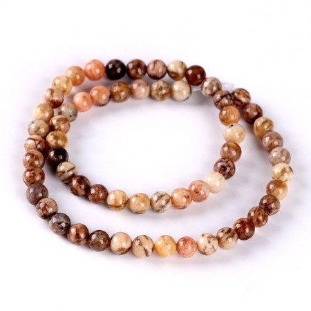 Beads made of natural stone "Sand Agat" set 58 pcs., Size 1 pc. - 6 mm-4