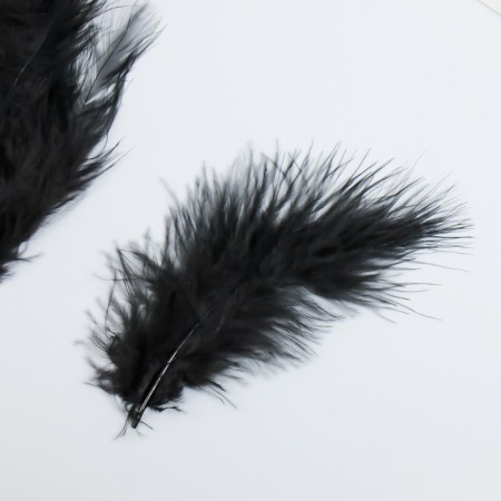 A set of feathers for creativity 30 pcs (14-17 cm), black-1
