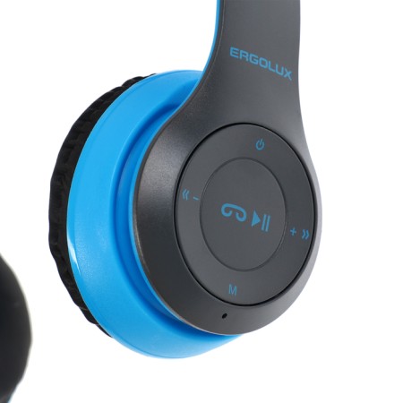 Headphones Ergolux ELX-BTHP01-C06, wireless, invoices, microphone, 250mach, FM, blue-2