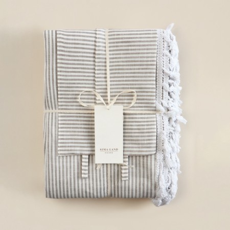 A set of curtains for the kitchen SL Home "Direction" 140x180 cm-2 pcs, grabbing 2 pcs, linen 100%-9