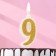 Candle for Cake "Super Blood", 10.4 cm, number "9", gold sparkle