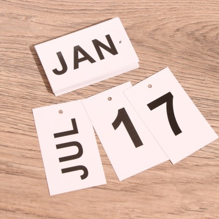 Souvenir Eternal calendar suspended with a clock, wood, 2x20x30 cm, col. white-4