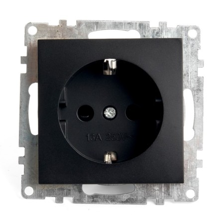 1-seater socket with a protective curtain s/h, 250v, 16a, Stekker series Katrin, GLS16-7110-05, Che 1022444