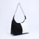 Baget bag with zipper, white/black color