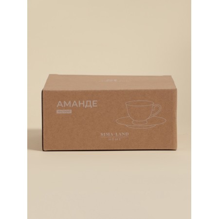 Tea pair SL Home "Amande", 220ml, a cup 11.5x9.3x6.8 cm, a saucer 17x17x2 cm.-8