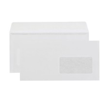A set of envelopes E65 110 x 220 mm, without a telling, the right window, an tear -off tape, internal print, 80 g/m2, 10 pieces