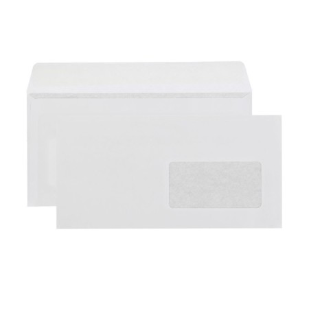 A set of envelopes E65 110 x 220 mm, without a telling, the right window, an tear -off tape, internal print, 80 g/m2, 10 pieces