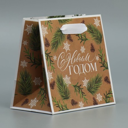 Package Craft square “Fairy Tale”, 14 x 14 x 9 cm, New Year-2