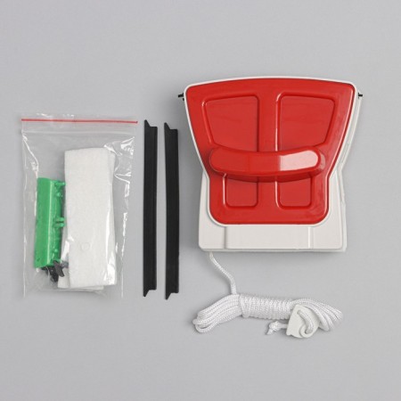 Magnetic brush for washing windows on both sides of the shade, rectangular, with a stog and a scraper, on glass 18-30 mm-4
