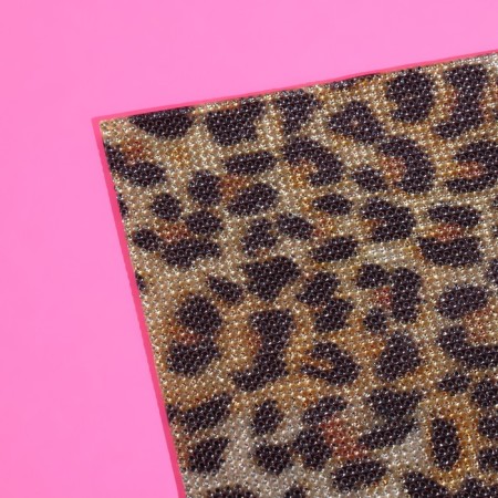 Rhinestones self -adhesive on the sheet, d = 2 mm, 40 × 24 cm, leopard coloring-3