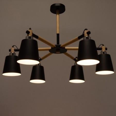Chandelier 1047/6BK E27 60W Black 76x76x50 cm Bayerlux-2