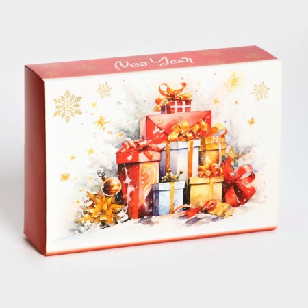New Year. Box for 6 sweets "New Year's gifts", 13.7 x 9.8 x 3.8 cm, confectionery packaging-2