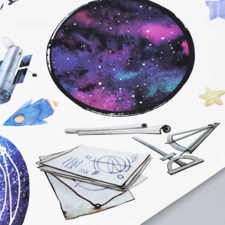Interior color plastic sticker "Cosmonaut in outdoor space" 60x90 cm-2