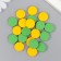 Beads for creativity wood "flat circle" set 20 pcs yellow, green 0.4x1.5x1.5 cm