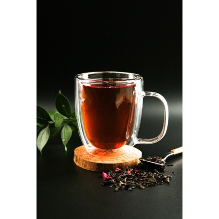 Glass mug with double walls "Duo", 400 ml-1