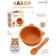 A set for feeding "Bear" a plate and a spoon, brown, crush me