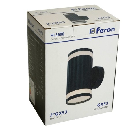 Wall lamp Feron HL3690, IP20, 2XGX53, 12 W, 85x85x160 mm, black color-2