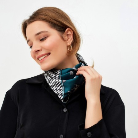 Women's scarf minku rr 70*70 cm, green color-4