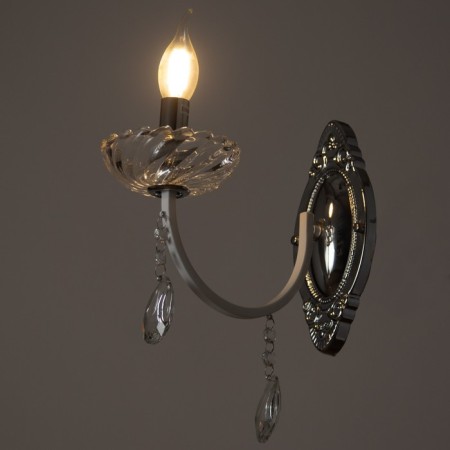 Sconces A3808/1W WT+CR white/chrome/Crystal 1x40W E14 26x12x31cm-2