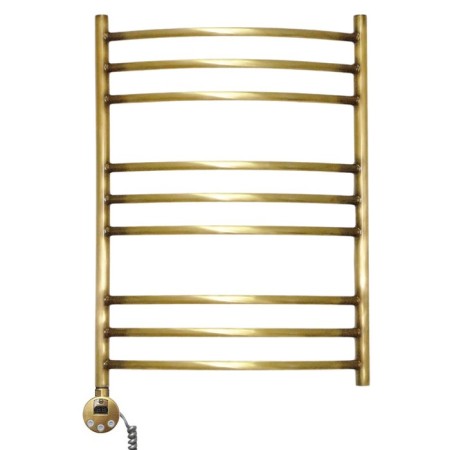 Domoterm electric heated towel rail "Calipso", 500 x 700 mm, 9 crossbars, lion, bronze