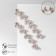 Hanging earrings with rhinestones "Blink" with leaves, white color in gold, 8 cm