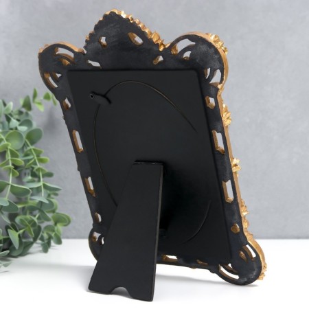 Photo frame Polystone 10x15 cm "Flowering of roses" gold 18x25 cm-2