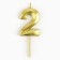 Candle figure for the cake "2", gold, 2.5 x 8 cm.