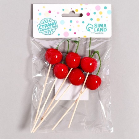 Skewers "Cherry", in the set 6 pieces, the color is red-2